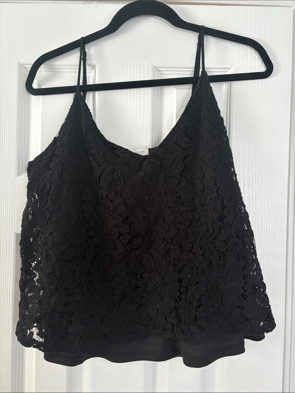 Socialite Black Lace Cami Camisole Tank Top Blouse Size XL / 14 16